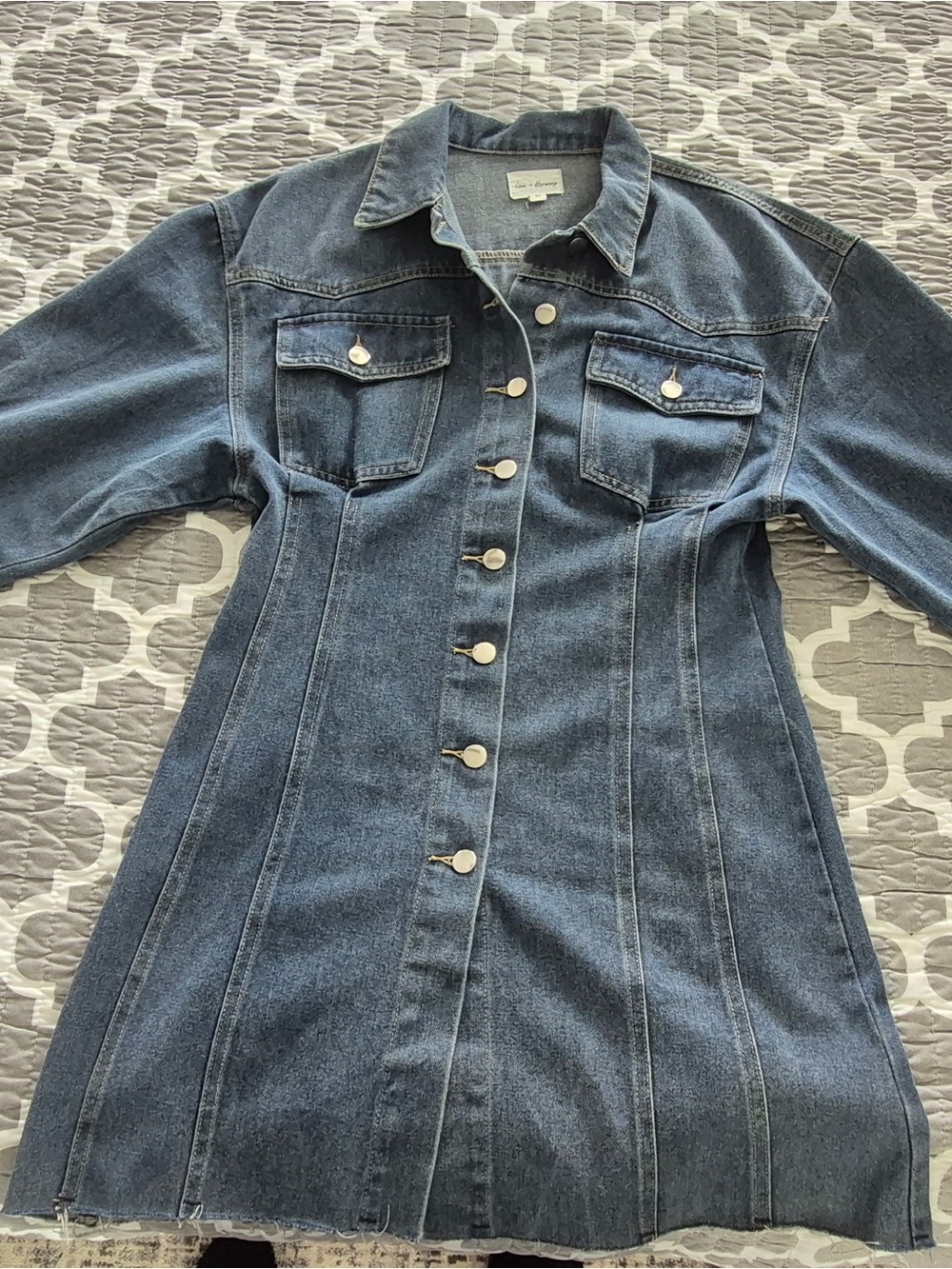 Classic Blue Denim Jacket Dress - Love and Harmony!
